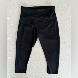 Zella Crop Leggings with Mesh Accent - Black - Large